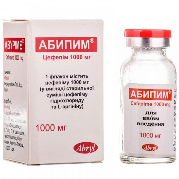 Абипим порошок для р-ра д/ин. по 1000 мг №1 во флак.