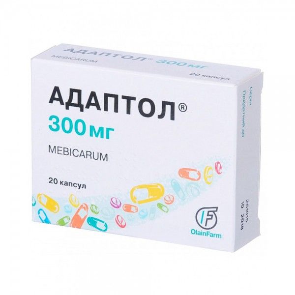 Адаптол капсулы по 300 мг №20 (10х2)