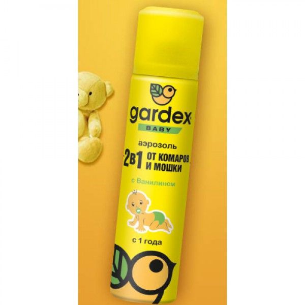 Аэрозоль от комаров и мошек Gardex Baby детский, 80 мл
