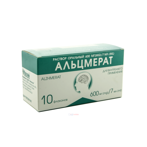 Альцмерат раствор ор. 600 мг/7 мл по 7 мл №10 во флак.
