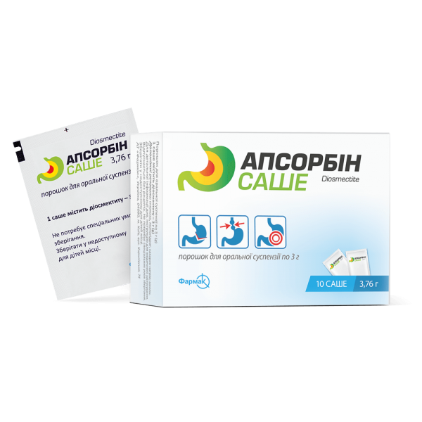 Апсорбин саше порошок д/ор. сусп. по 3 г №10 в саше